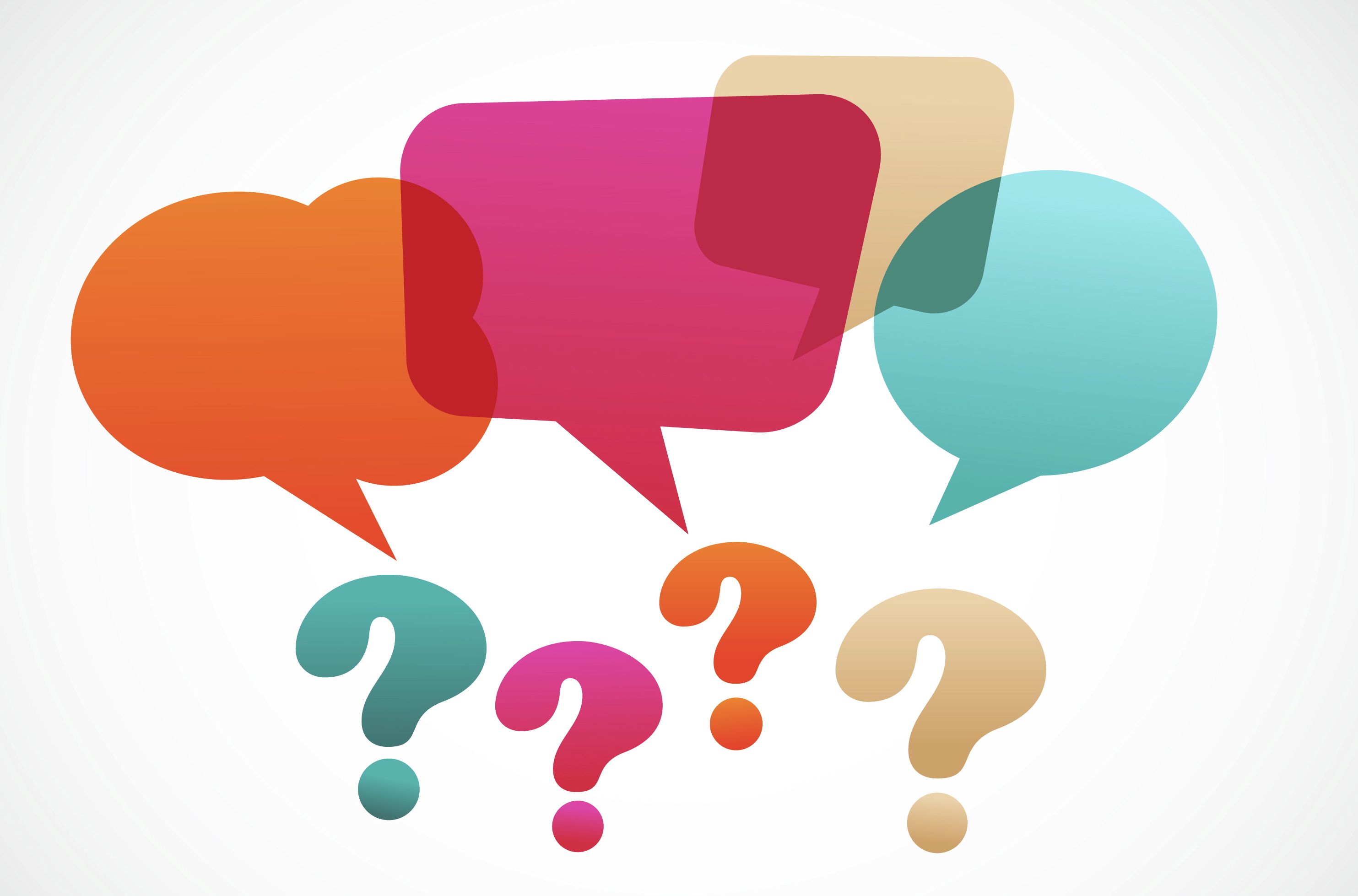 6300085a43cd44dbb5b25e45a814a819 question mark with speech bubles, vector on the abstract background