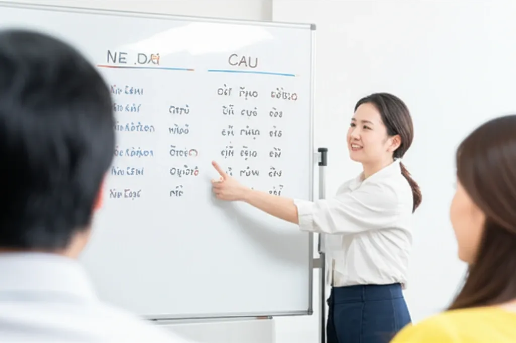 Người hướng dẫn chỉ cách phát âm tiếng Nhật chuẩn cho khách du lịch Việt Nam